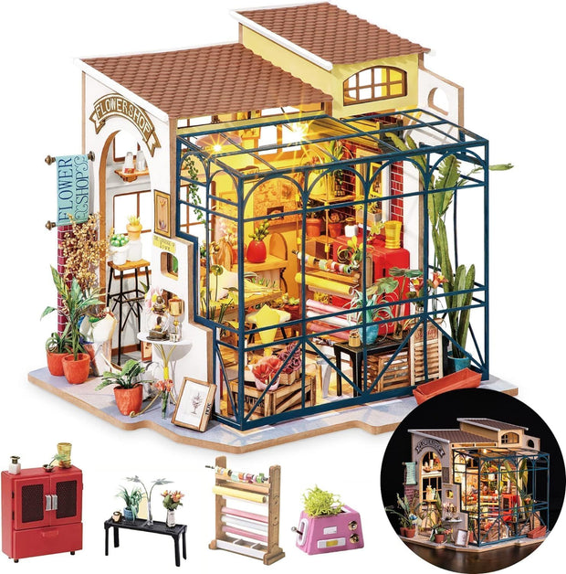 ROBOTIME Rolife DIY Miniature House Kit Emily's Flower Shop,