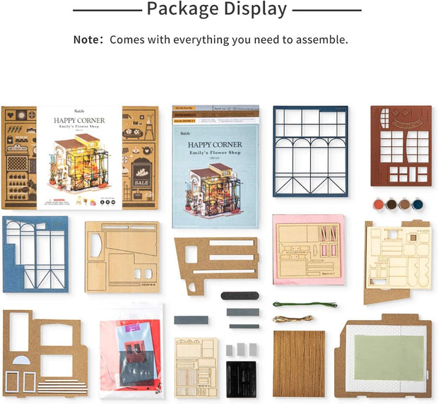 ROBOTIME Rolife DIY Miniature House Kit Emily's Flower Shop,