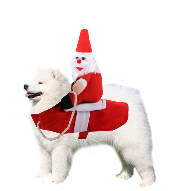 Pet Supplies Horseback Riding Costumes Santa Claus Funny Costumes