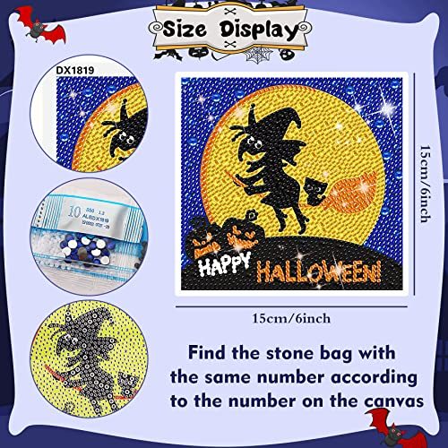 Halloween Diamond Painting, 4-piece Full Diamond Painting Kit