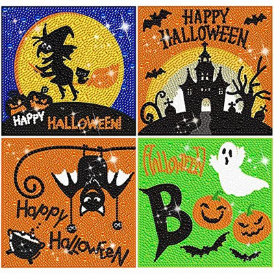 Halloween Diamond Painting, 4-piece Full Diamond Painting Kit