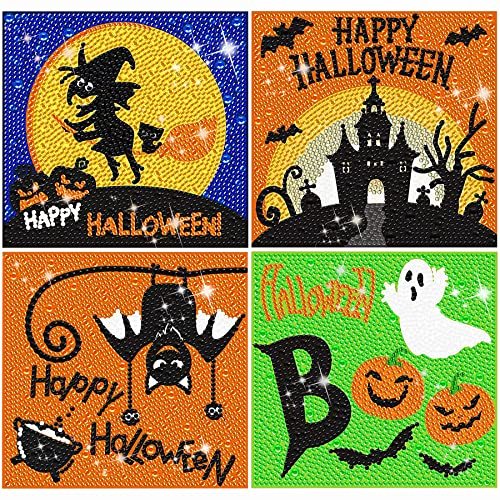 Halloween Diamond Painting, 4-piece Full Diamond Painting Kit
